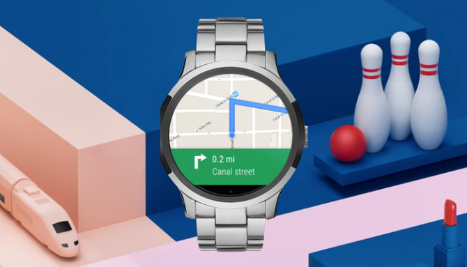 Google Maps navigation on a Wear OS smartwatch