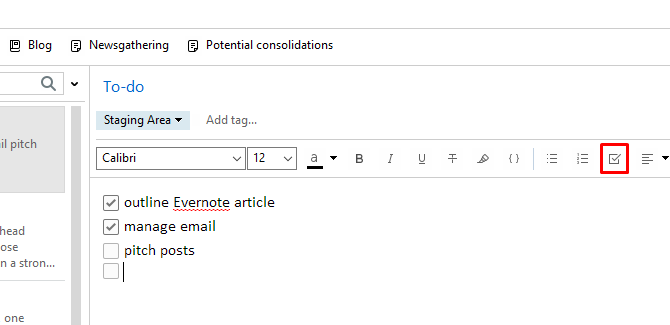 Cách sử dụng Evernote: Nút hộp kiểm Evernote thủ công không chính thức