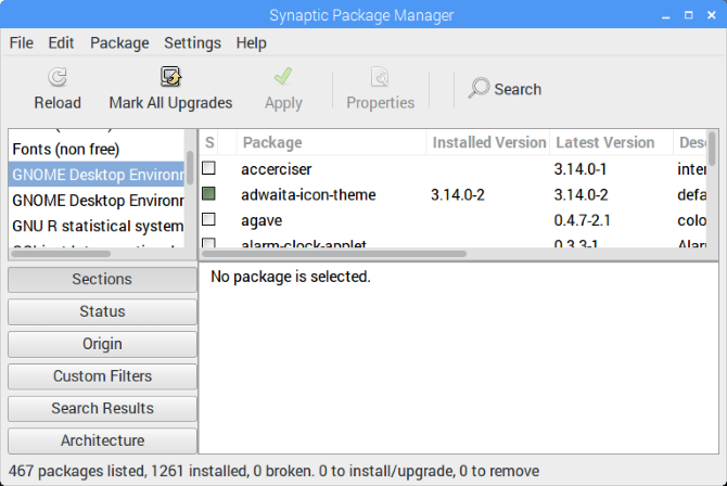 Используйте Synaptic Package Manager для установки программного обеспечения