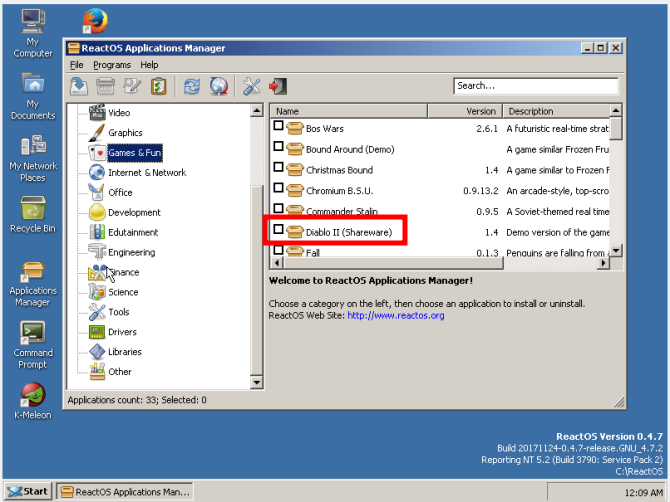 reactos review application manager