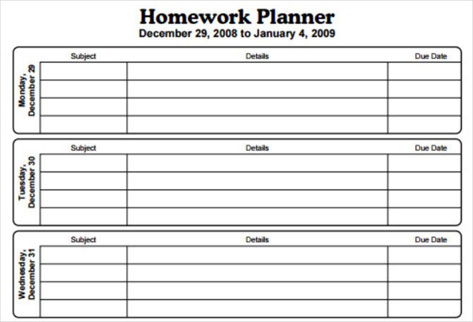 homework plan