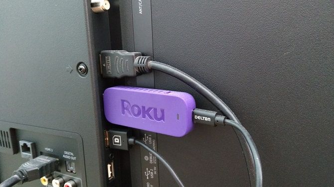 Roku TV plugs into the HDMI port