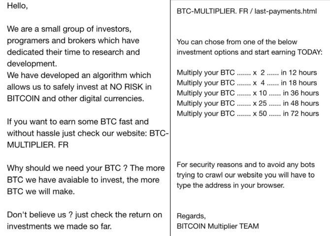 bitcoin multiplier scam