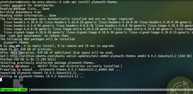 Установите plymouth-tools в Ubuntu