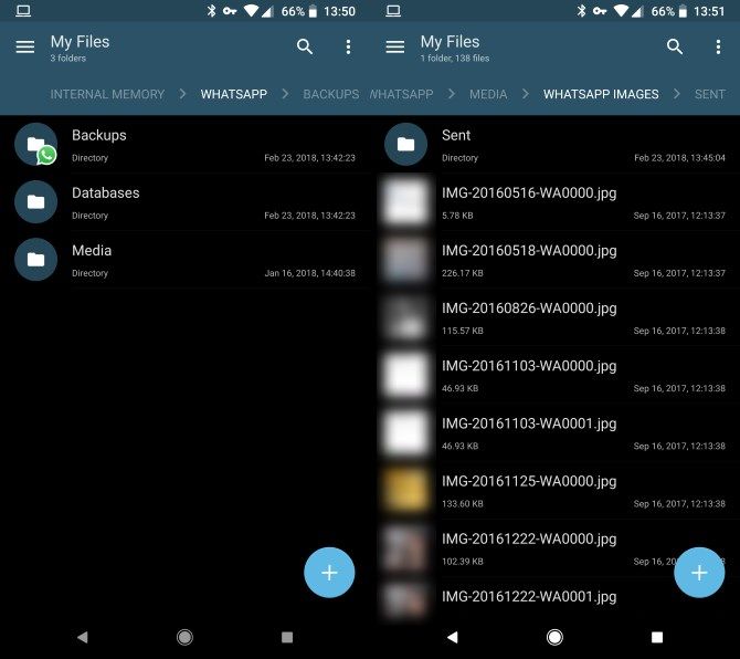 This shows how to recover Whatsapp chats using a file manager