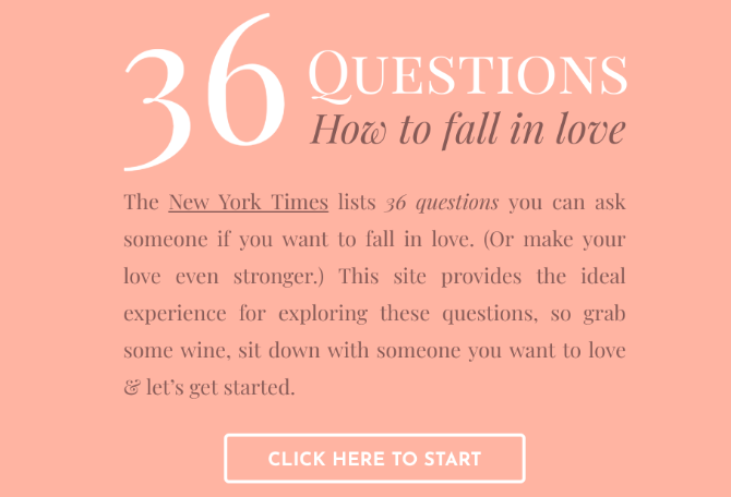 36 questions to find out if you're in love