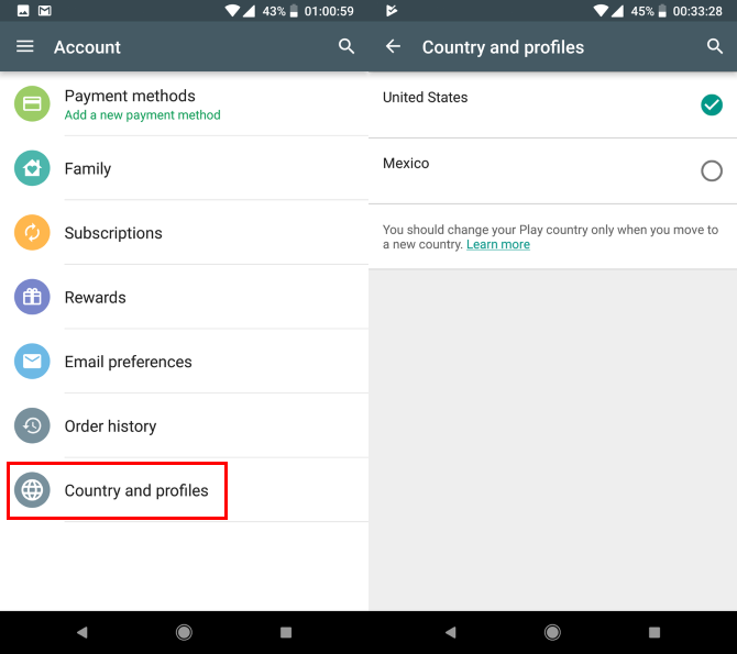 Change Play Store Country Android