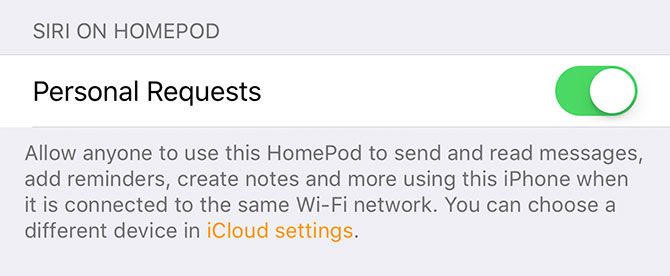 HomePod Personal Requests