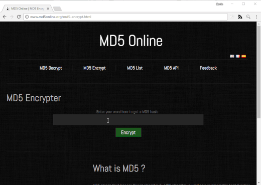 istilah enkripsi - Cracking MD5 Online