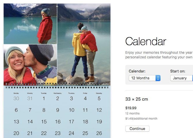 Photo Library Mac - create calendars