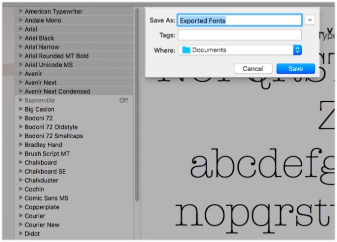 font book mac - copy fonts to another mac