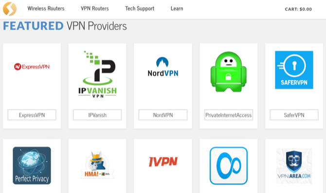 FlashRouters featured VPN providers