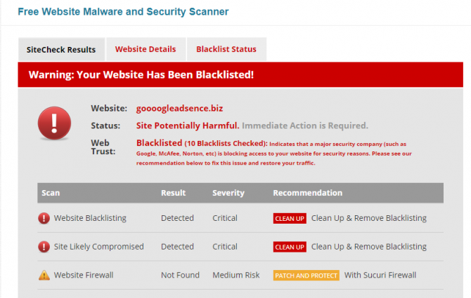 sucuri sitecheck - were my online accounts hacked?