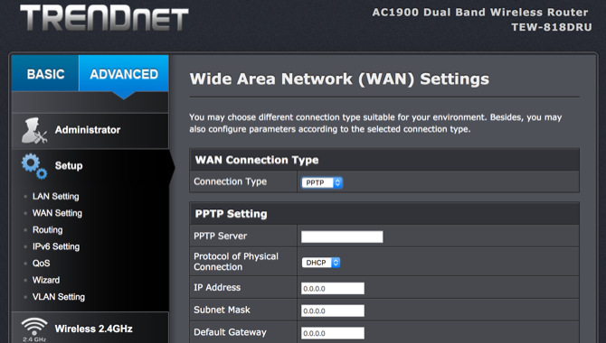 setup vpn on router - VPN settings on Trendnet router