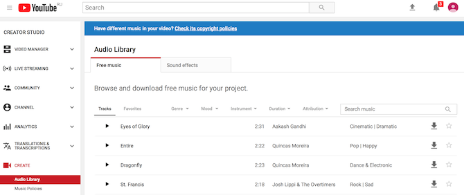 how to make a YouTube Intro using youtube audio library