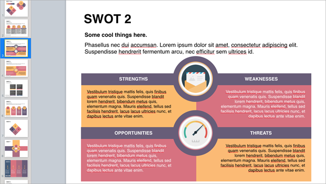 SWOT template Keynote