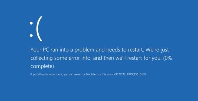 critical process died code windows fix