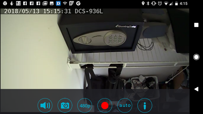 WiFi cameras - camera view of safe