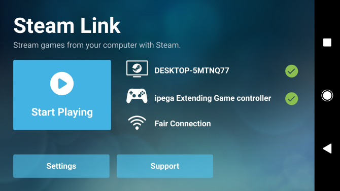 Connect to PC with Steam Link Android