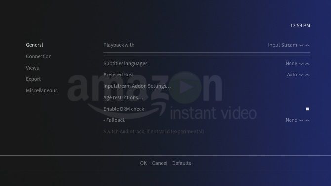 Configure Amazon VOD on OSMC