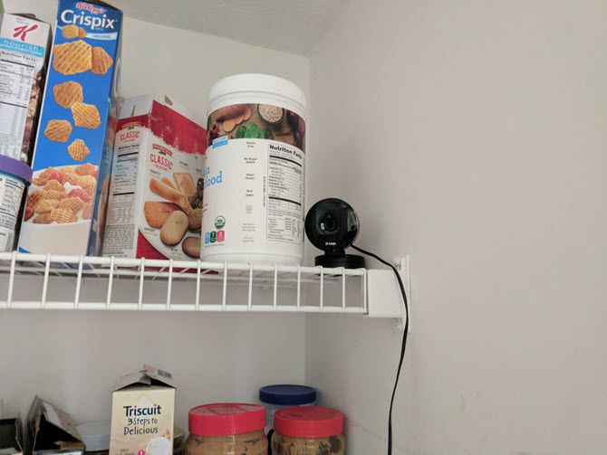 WiFi cameras - pantry shelf view