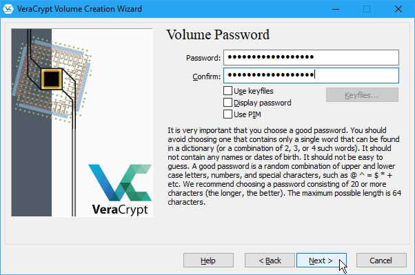 Enter a Volume Password