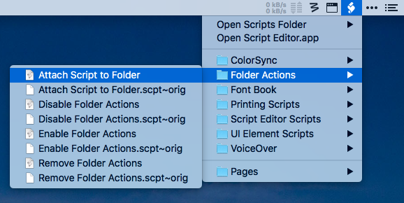 Attach script to folder in folder actions setup Mac