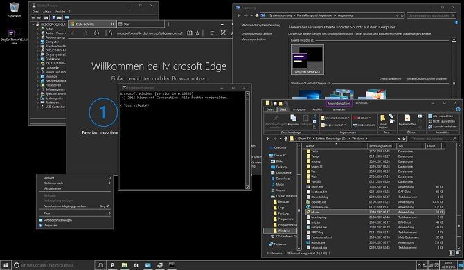 Windows 10 için GreyEve karanlık teması