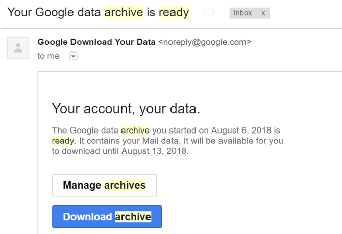 Gmail Data Archive