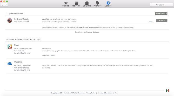 mac app store updates screen
