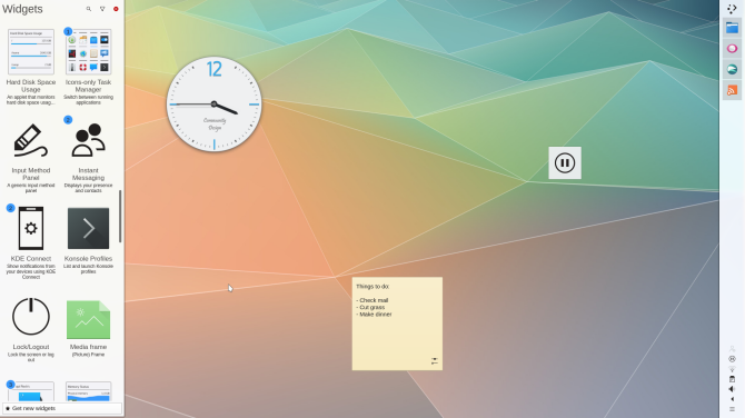 Рабочий стол KDE Plasma Linux