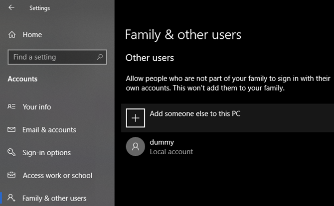 Windows 10 Add New User