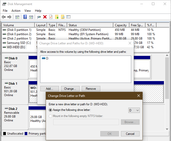 رفع مشکل شناسایی هارد اکسترنال در ویندوز
Windows Disk Management Assign 
Drive Letter
