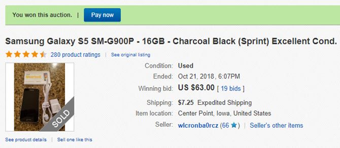 winning ebay auctions