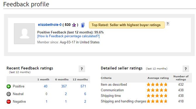 ebay seller ratings
