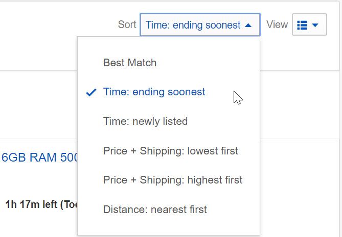 ebay items ending soonest