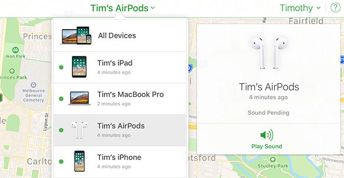 Find AirPods with iCloud