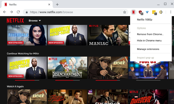 Netflix 1080p extension lets you stream Netflix in full hd 1080p on Chrome