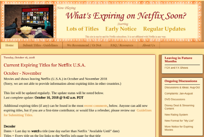 Find shows leaving Netflix this month with What's Expiring On Netflix