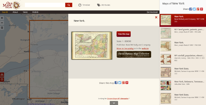 Old Maps Online has links to old maps of any place