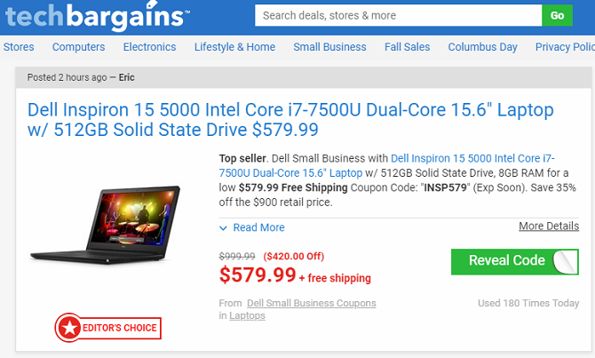 techbargains deals page