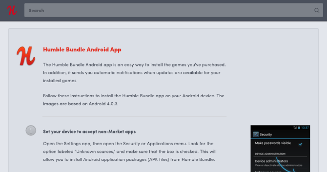 Humble Bundle android app not in Play Store