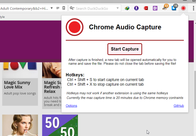 chrome audio capture extension for chrome