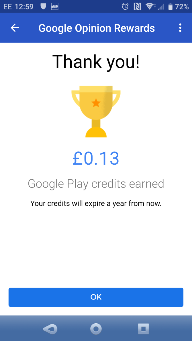 How To Make More Money With Google Opinion Rewards - it s a nice feeling to see the balance in your play store account rising each time you complete a survey your updated balance will be displayed