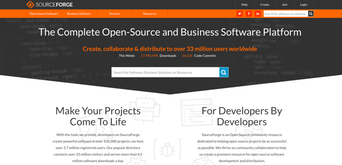 SourceForge Screenshot