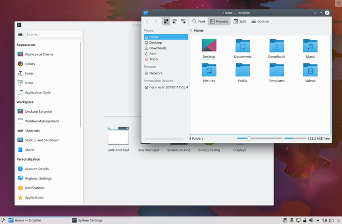 Gerenciador de arquivos do KDE Plasma e configurações do sistema