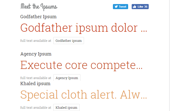 Meet the Ipsums