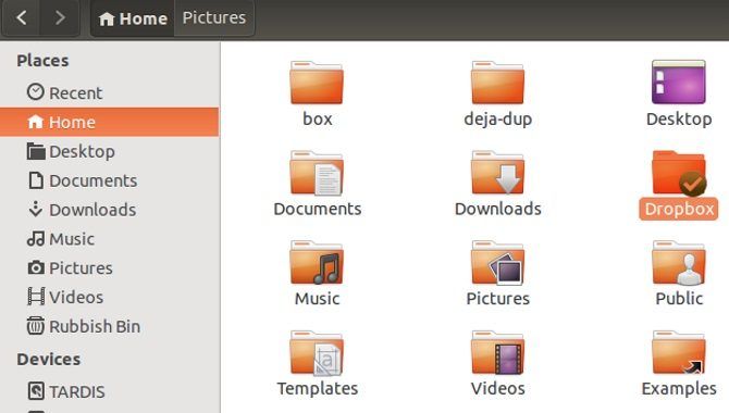 Вид файлового менеджера рабочего стола Ubuntu