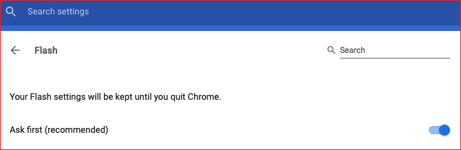 enable flash in google chrome settings tab