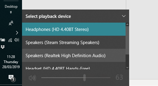 Select correct speakers in Windows 10